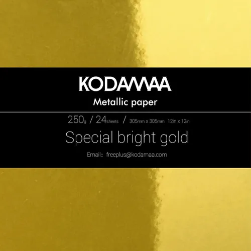 KODAMAA Cartulina cuadrada de 12 x 12 pulgadas, papel metálico brillante multiusos, perfecto para manualidades, decoración de fiestas, embalaje de