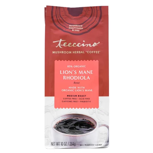 Miniatura 8 de Teeccino Lion’s Mane Rhodiola Café alternativo de setas adaptogénicas - Rosa - Café de setas herbal con sabor a mane de león y rhodiola, tostado