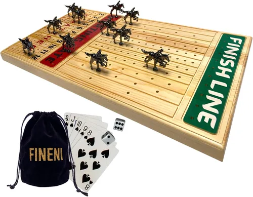Miniatura 12 de Juego de carreras de caballos para adultos, juego de mesa de carreras de caballos con 11 lujosos caballos de metal (oro, plata, negro, oro rosa)