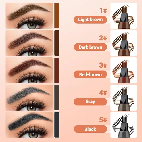 Miniatura 6 de Microblading - Lápices de cejas para mujer, 2025 actualizados, impermeables, de cuatro puntas, lápiz de cejas natural de larga duración con trazos