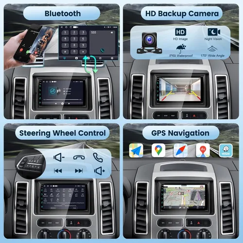 Miniatura 4 de Radio de coche 2G+64G para Ford F150/F250/F350/E250/E350 Edge Fusion Explorer con Carplay Android Auto, 7 pulgadas HD pantalla táctil estéreo