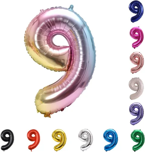 Miniatura 158 de YPSelected Globo grande de 32 pulgadas de helio con números 0-9 de papel de aluminio azul para cumpleaños, bodas y fiestas (Azul, 3)