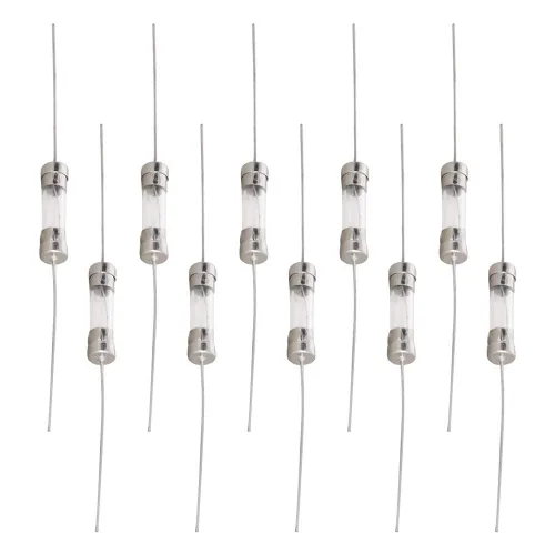 Fielect Fusibles de tubo de vidrio axiales con cable de plomo de soplado lento de 0.197x0.787 in 2A 250V fusibles de retardo de tiempo para