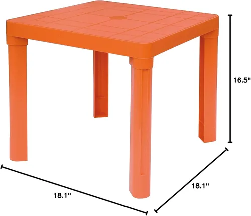 Miniatura 2 de Baby Lulu Mesa de juego ligera de polietileno para niños, 18.1 x 18.1 pulgadas, almacenable, fabricada en Italia, color naranja