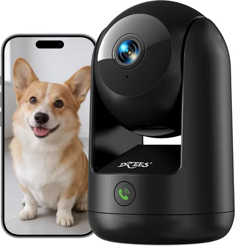 Miniatura 13 de Dzees Cámara de seguridad 5G/2.4G WiFi para interiores, cámara para mascotas sin suscripción, cámaras WiFi 2K 360°, cámara con cable para mascotas