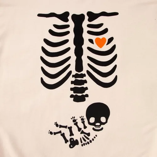 Miniatura 6 de Sudadera de esqueleto de rayos X para mujer, sudadera de maternidad de Halloween, cuello redondo, sin botones, para anuncio de embarazo