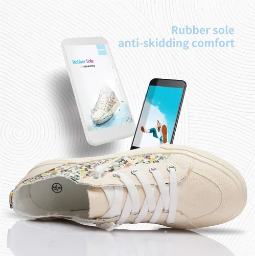 Miniatura 4 de Obtaom Play - Tenis de lona para mujer, color blanco deslavado y estampado de leopardo, sin cordones, a la moda