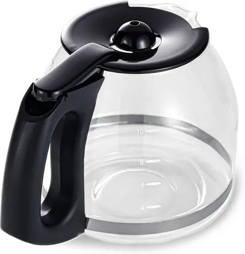 Miniatura 8 de Jarra de repuesto de vidrio de 12 tazas para Mr. Coffee modelo #SK12, SK13, EHX23, JWX31, SJX23, SJX39 (negro, reemplaza PLD12-RB)