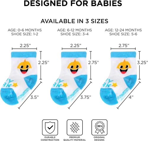 Miniatura 25 de ABG Accessories Paquete de 10 calcetines para bebés de 0 a 24 meses Minnie, Mickey Mouse, Baby Shark, Liga de la Justicia