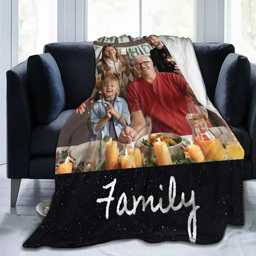 Miniatura 2 de Manta personalizada con collage de fotos, texto, mantas con imágenes personalizadas, regalos para cumpleaños, para madres, papás, manta de fotos