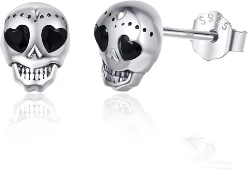 Aretes punk de plata de ley 925 aretes góticos hipoalergénicos regalo de joyería de calavera para hombres y mujeres con caja de regalo regalos de