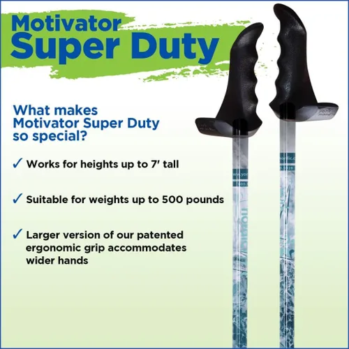 Miniatura 2 de York Nordic Bastones de senderismo motivadores grandes y altos para equilibrio y rehabilitación, 2 piezas, fuertes bloqueos de botón, patas de goma