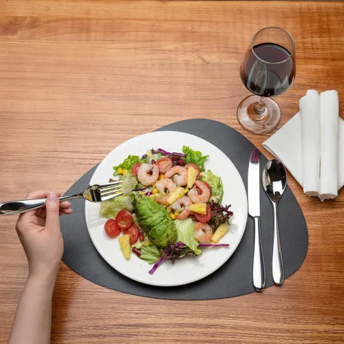Miniatura 4 de Restaurantware Juego de 6 manteles individuales de cocina de 16 x 12 pulgadas para mesa de comedor en relieve, impermeables, con forma de huevo