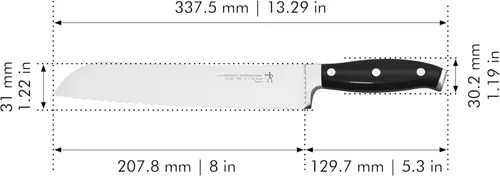 Miniatura 3 de Henckels Forged Premio - Cuchillo para pan de 8 pulgadas, color negro/acero inoxidable