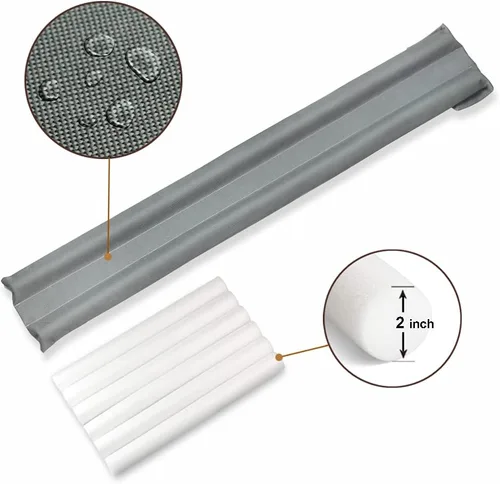 Miniatura 3 de Topes dobles para puertas impermeables, ajustables de 30" a 36", protectores de corrientes de aire, bloqueador de ruido, bloqueador de brisas