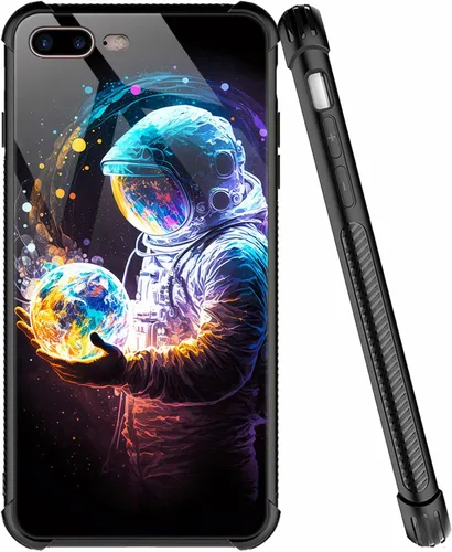 ZHEGAILIAN Funda compatible con iPhone 7/8 Plus, funda de vidrio orgánico para niñas, mujeres y hombres, diseño de cuatro esquinas, antiarañazos, a