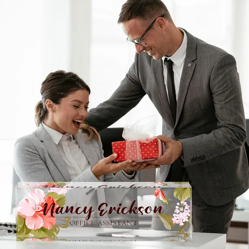 Miniatura 4 de Placa de nombre de escritorio personalizada, placas de identificación acrílicas personalizadas para escritorio, accesorio de oficina para mujeres