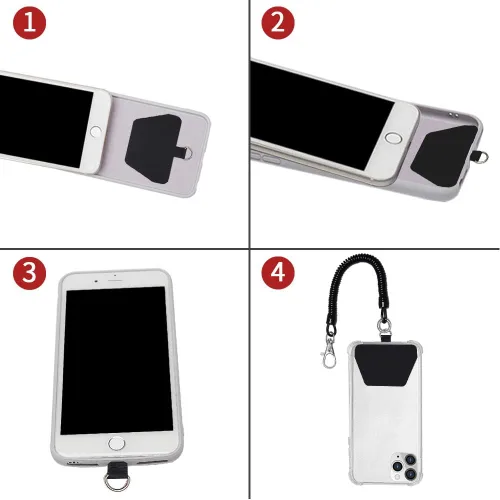 Miniatura 3 de Doormoon - Cordón para teléfono con parche, correas elásticas universales y anclaje para funda de teléfono para anti-caída al aire libre para esquí