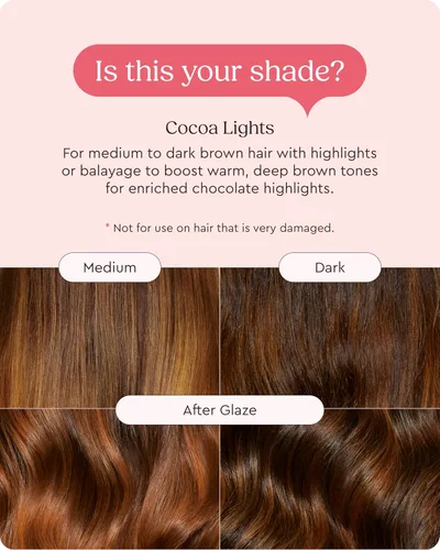 Miniatura 4 de Glaze Brillo Acondicionador de Color Súper Brillante – Luces de Cacao para Cabello Castaño Medio a Oscuro con Reflejos – Brillo Capilar