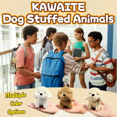 Miniatura 5 de Animales de peluche de perro marrón, juguetes de peluche Kawaii para niñas y niños, mini juguetes de peluche para perros, peluches lindos, animales