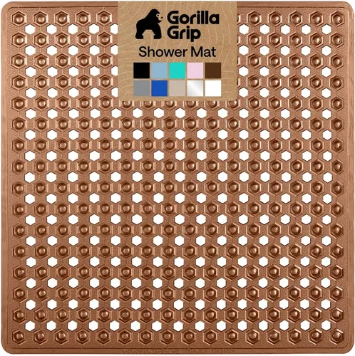 Miniatura 11 de GORILLA GRIP Alfombrilla para bañera patentada, lavable a máquina, con ventosas y orificios de drenaje para mantener las bañeras limpias, suave
