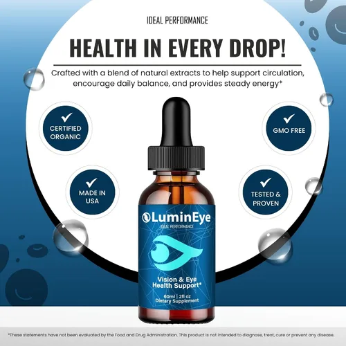Miniatura 5 de LuminEye Drops, gotas oficiales de suplemento de salud ocular LuminEye, máxima fuerza, bienestar visual natural y vista cristalina, cuentagotas