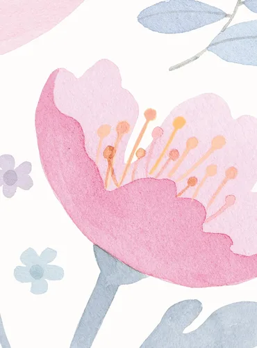 Miniatura 7 de Whimsy - Papel tapiz floral para pared, diseño de acuarela, despegar y pegar (paquete de 2 hojas (2 x 8 pies), rosa y morado