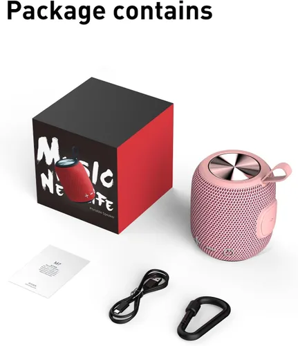 Miniatura 7 de Altavoces Bluetooth portátiles inalámbricos impermeables IPX7 Bluetooth 5.0 doble emparejamiento mini altavoz de ducha, sonido envolvente estéreo