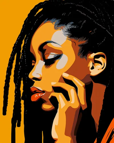Pintura por Números Afroamericana DIY Pintura Acrílica Kit de Pintura por Números para Niños Adultos Principiantes Chica Negra de Moda DIY Pintura
