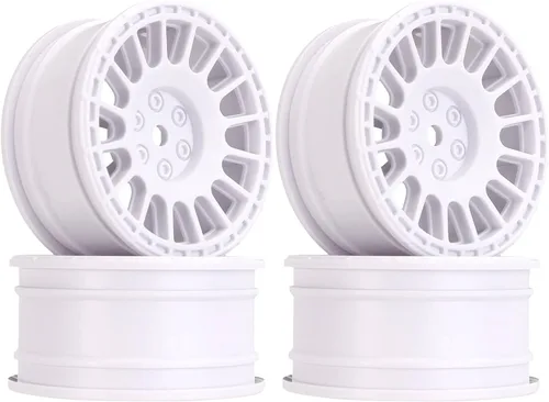 Miniatura 9 de 4 llantas de plástico RC de rally de 2.047 in de diámetro para 1/10 escala RC on Road Racing Truck Kyosho HSP HPI RGT Tamiya CC01 D90 piezas
