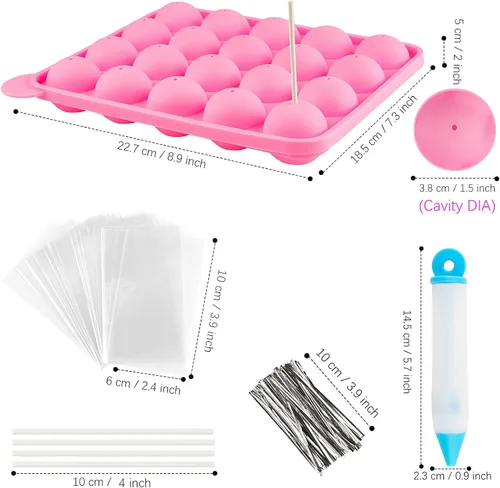Miniatura 2 de Ocmoiy Juego de 262 moldes para tartas, incluye 20 cavidades de silicona para tartas, palitos para tartas, envoltorios para tartas, lazos giratorios