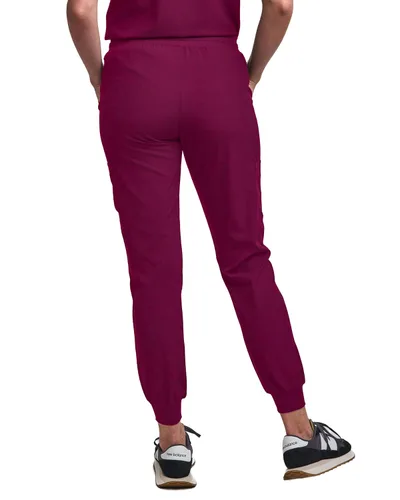 Miniatura 5 de Green Town Conjunto de ropa quirúrgica para mujer, pantalón deportivo y parte superior con cuello en V, 5 bolsillos, cintura de yoga, uniforme