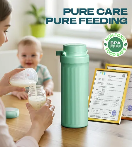 Miniatura 5 de Botella enfriadora de leche materna de 22 onzas – Enfriador de leche materna 24 horas 360° con 2 botellas de almacenamiento para viajes y uso al