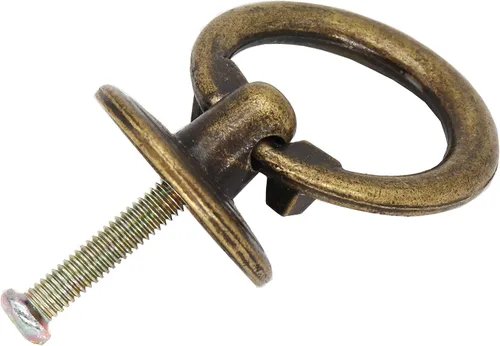 Miniatura 5 de Tiradores antiguos de bronce con un solo agujero, 8 piezas, estilo vintage, para armario, aparador, muebles