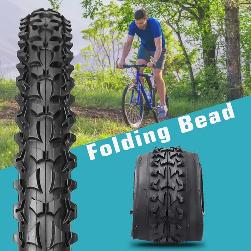 Miniatura 5 de Paquete de 2 neumáticos de bicicleta de 24 pulgadas/26 x 2.125 pulgadas, plegables, de repuesto para bicicleta de montaña 26"/2 Neumáticos 2 Tubos
