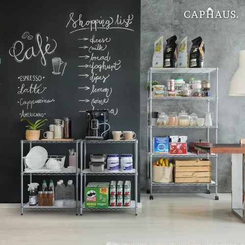 Miniatura 8 de CAPHAUS NSF - Estantería ajustable de alambre de metal con forros, estantería de almacenamiento de cocina, estantería de almacenamiento de acero