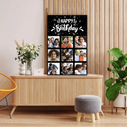 Miniatura 8 de VictoryStore Tarjeta de cumpleaños personalizada jumbo de 3 pies, tarjeta de cumpleaños con foto, 9 fotos, texto interior personalizado, 24 x 36