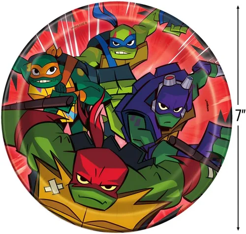 Miniatura 3 de Platos redondos de papel de postre - 7 pulgadas Tortugas Ninja Mutantes Adolescentes 8 piezas
