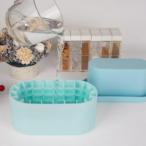 Miniatura 4 de LUEXBOX – Molde para cubitos de hielo en cilindro, bandejas para hielo de silicona, cubeta de hielo portátil, molde para hielo de liberación fácil
