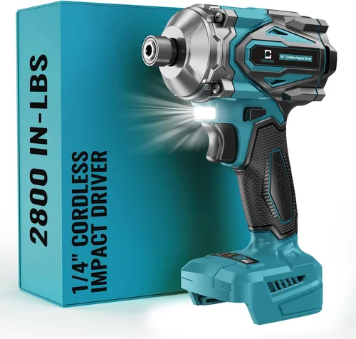 Destornillador de impacto inalámbrico para batería de 18V de Makita, 2800 lb-in, destornillador de impacto sin escobillas con portabrocas hexagonal
