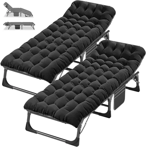 Miniatura 18 de DoCred Catre plegable XXL de gran tamaño con colchón, catre de dormir resistente, cama portátil para adultos al aire libre con bolsa de transporte