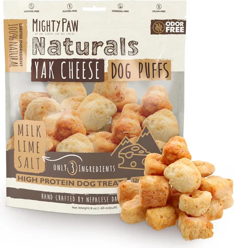 Miniatura 19 de Mighty Paw Golosinas masticables de queso Yak para perros Golosinas para mascotas 100% naturales de larga duración. Sin olor y excelentes