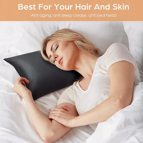 Miniatura 2 de Funda de almohada de seda para cabello y piel, paquete de 2 fundas de almohada 100% seda de morera 25 momme, 600 hilos, fundas de almohada de seda