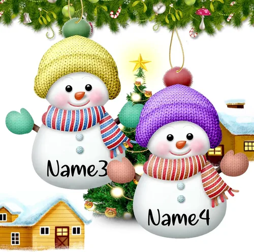 Miniatura 4 de 7 adornos de Navidad personalizados con nombre personalizado muñeco de nieve para árbol de Navidad, decoraciones colgantes regalos personalizados