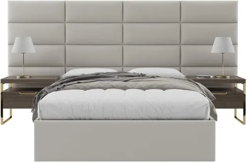Miniatura 11 de Vänt - Paneles tapizados de cabecera para montar en la pared, diseño Isabelle, 60 x 23 pulgadas, configuración de 4 paneles individuales, Cuero