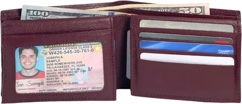 Miniatura 12 de Bullz RFID bloqueo de señal de protección contra robo de cuero grande grueso de seguridad para hombre cartera, Negro