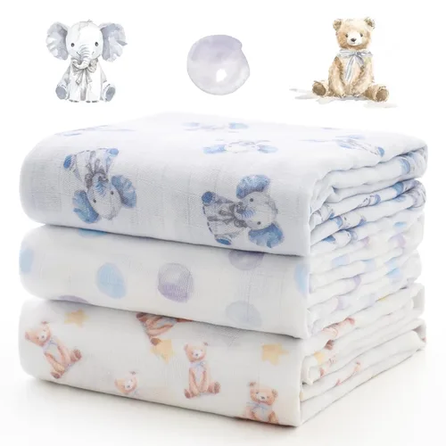 Miniatura 18 de Momcozy Mantas de muselina para bebé, suaves y sedosas de 47 x 47 pulgadas, mantas transpirables para envolver al recién nacido, para niños y niñas