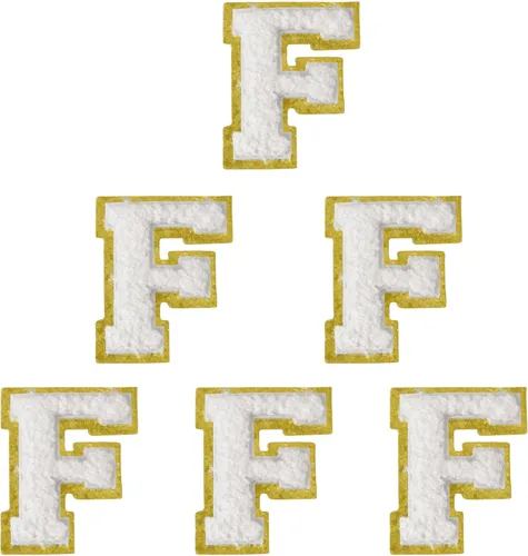 Miniatura 140 de 6 piezas de parches de letras de chenilla autoadhesivas, parches de letras preppy de 2 pulgadas para bolsos, ropa y sombreros, grandes pegatinas