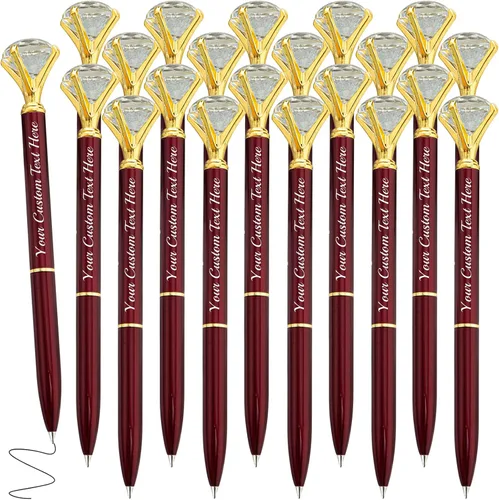Miniatura 64 de 1 bolígrafo de diamante con cristal, bolígrafos personalizados a granel con grabado sin nombre, bolígrafos de diamante personalizados, lápiz óptico