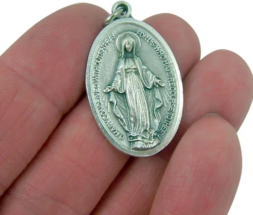 Miniatura 3 de Regalos devocionales y medallas de plata con colgante de medalla milagrosa de Nuestra Señora de la Gracia